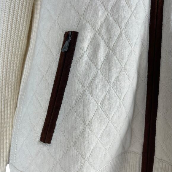 Brooks Brothers Merino Wool Blend Agyle Quilted Zip Cardigan Size XL - Picture 6 of 11